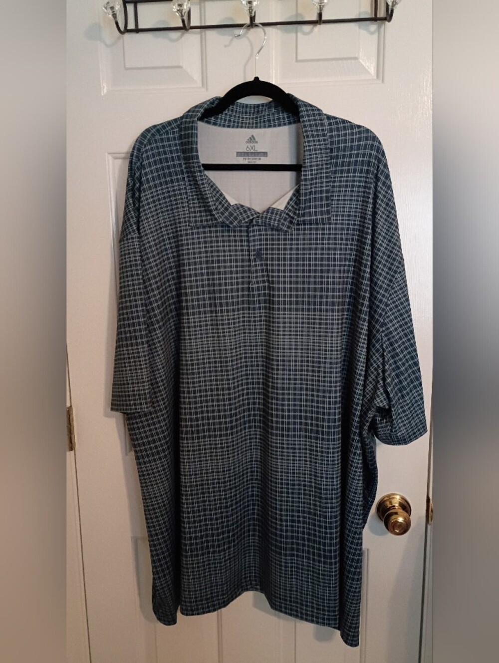 Men's Adidas  Black/Gray  Primegreen Polo Shirt Size 6XL